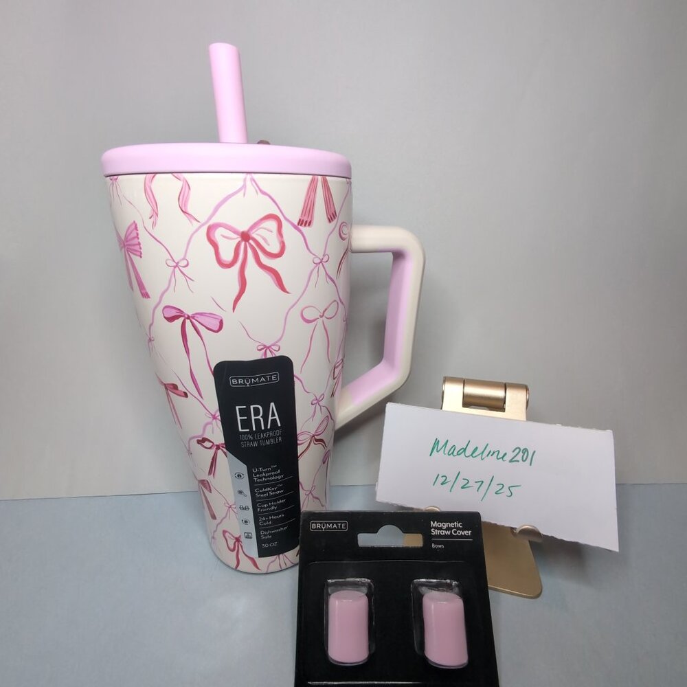 30oz BRÜMATE ERA — BOWS — NWT + Matching Straw Covers – Sold Out